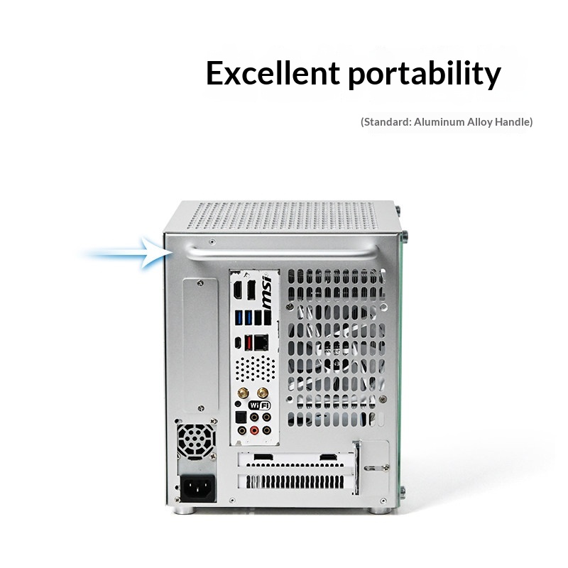 เคสคอมพิวเตอร์ ITX แบบพกพาขนาด - Portable Aluminum Itx Case Carry Handle บทวิจารณ์และราคา